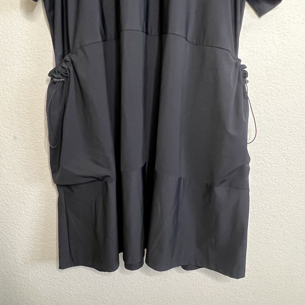 Comfy USA 3X Stretch Jersey Knee Length Dress Black Lagenlook Flowy Travel Aa2 - Picture 2 of 6